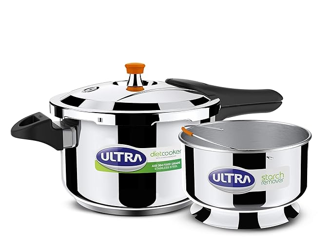 ULTRA DURACOOK DIET 5.5 L Outer Lid Induction Bottom Pressure Cooker  (Stainless Steel)