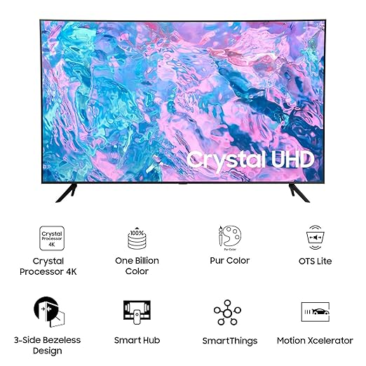 Samsung 7 Series 125 cm (50 Inches) Crystal 4K Ultra HD Smart LED TV UA50CU7700 (Black) (2023 Model)-ItsBen LifeStyle