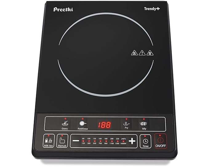 Preethi Ceramic Glass Trendy Plus 116 1600-Watt Induction Cooktop (Black)-ItsBen LifeStyle