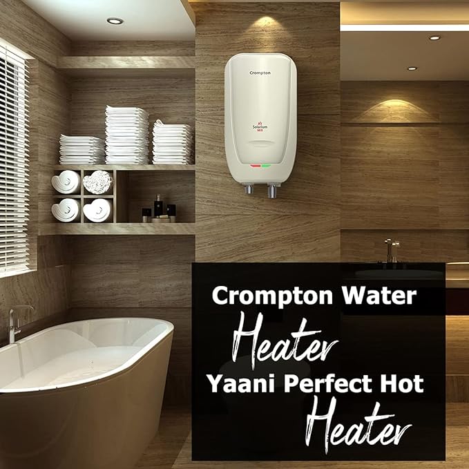 Crompton Solarium Neo 3-Litre, 3KW Instant Water Heater/Geyser with Rust Free ABS Body (Ivory)-ItsBen LifeStyle