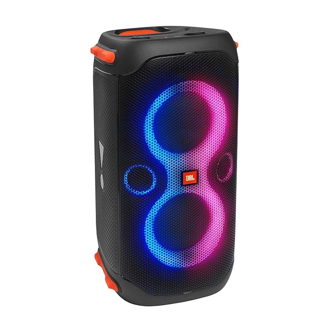 JBL Partybox 110, Wireless Bluetooth Party Speaker, 160W Monstrous Pro Sound, Dynamic Light Show, Upto 12Hrs Playtime, Built-in Powerbank, Guitar & Mic Input, PartyBox App, Splashproof (Black)