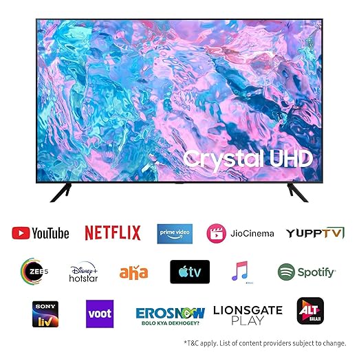 Samsung 7 Series 125 cm (50 Inches) Crystal 4K Ultra HD Smart LED TV UA50CU7700 (Black) (2023 Model)-ItsBen LifeStyle