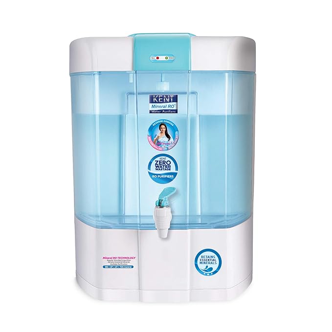 KENT PEARL ZWW MINERAL RO-11098 RO+UV+UF+TDS CONTROLLER (BLUE&WHITE) 20 LTR /HR 8 L RO + UV + UF + TDS Water Purifier  (BLUE AND WHITE)-ItsBen LifeStyle