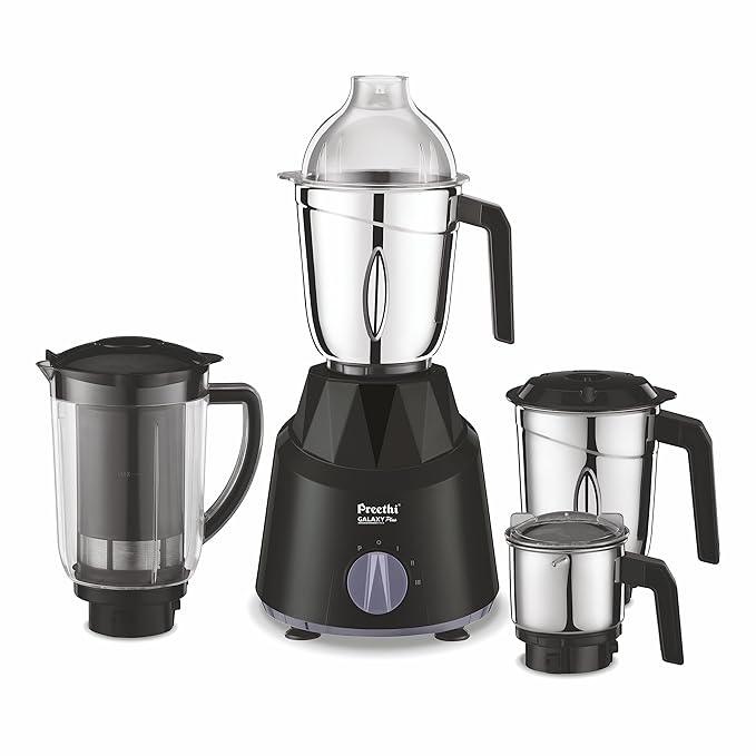 Preethi Galaxy Plus Mixer Grinder750 Watt, 4 Jar , 5 Yr Warranty (Black)