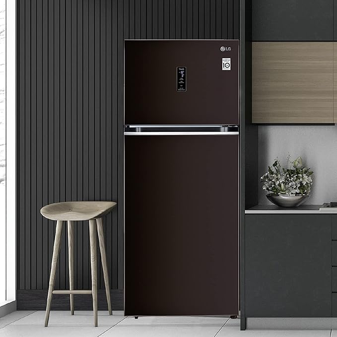 LG 423 Litres 3 Star Frost Free Double Door Smart Wi-Fi Enabled Refrigerator with Fresh O Zone (GL-T422VESX.DESZEB, Ebony Sheen fridge)-ItsBen LifeStyle