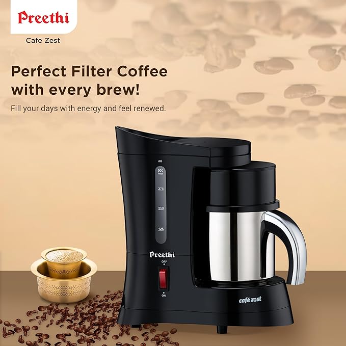 Preethi Cafe Zest CM210 Drip Coffee Maker (Black), 31 Cup-ItsBen LifeStyle