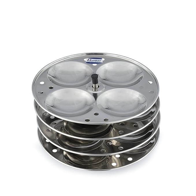 HANBAO Stainless Steel Idly Cooker, 4 Plates Plus 1 Mini idly Plate, Garma Garam-ItsBen LifeStyle