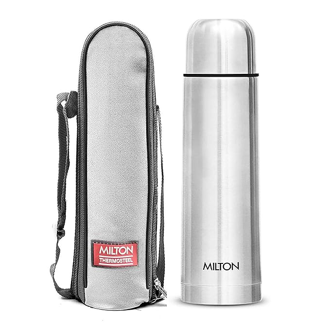 MILTON Thermosteel Plain Lid 500 ml Flask  (Pack of 1, Silver, Steel)