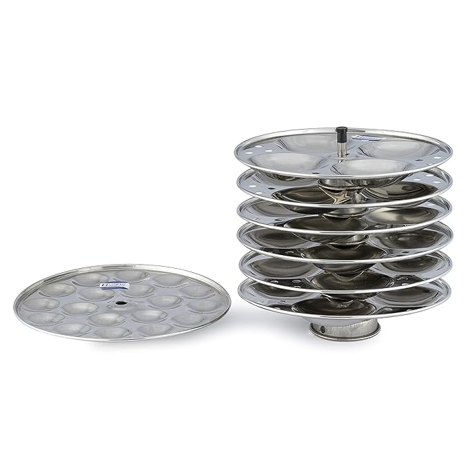 HANBAO Stainless Steel Idly Cooker, 6 Plates Plus 1 Mini idly Plate, Garma Garam-ItsBen LifeStyle