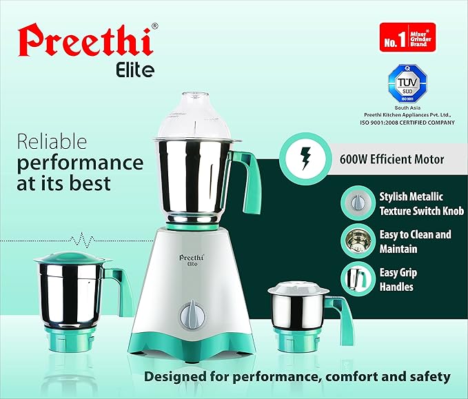 Preethi Elite MG 213 600-Watt Mixer Grinder-ItsBen LifeStyle