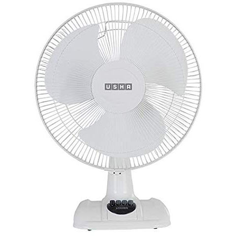 USHA 400MM STRIKER HI SPEED TF 400 mm 3 Blade Table Fan  (Ultra High Speed | White | Pack of 1)