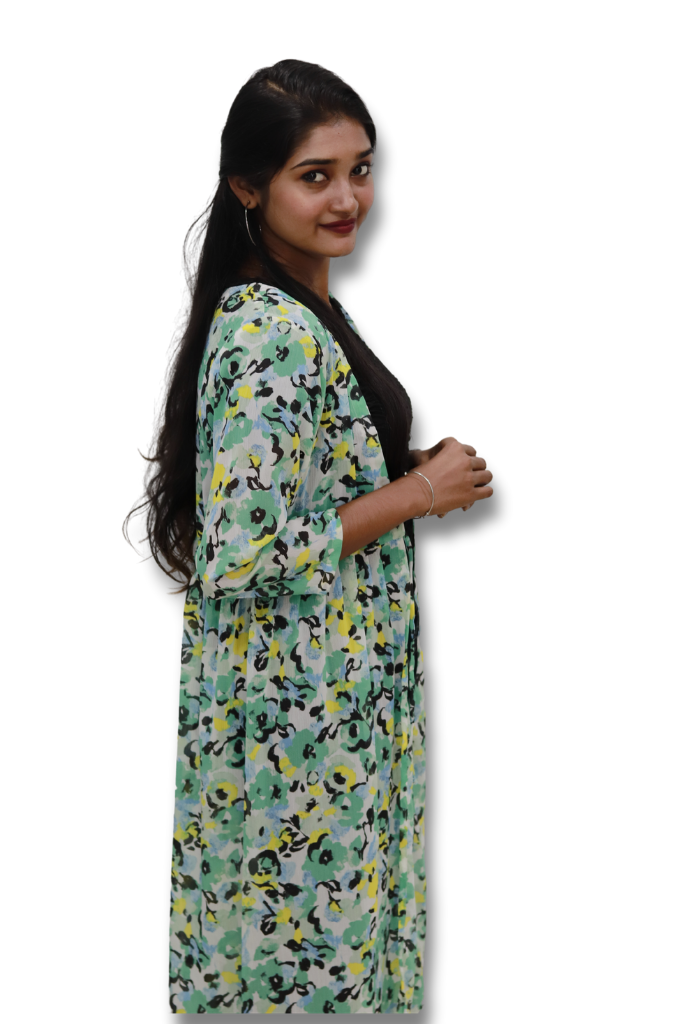 Multi-Color Chiffon Printed Tie-Up Shrug-ItsBen LifeStyle