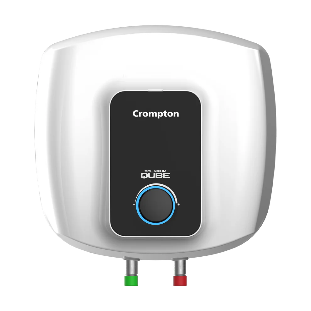 Crompton Solarium Qube 10-L 5 Star Rated Storage Water Heater (Geyser) with Free Installation and Connection Pipes (White)