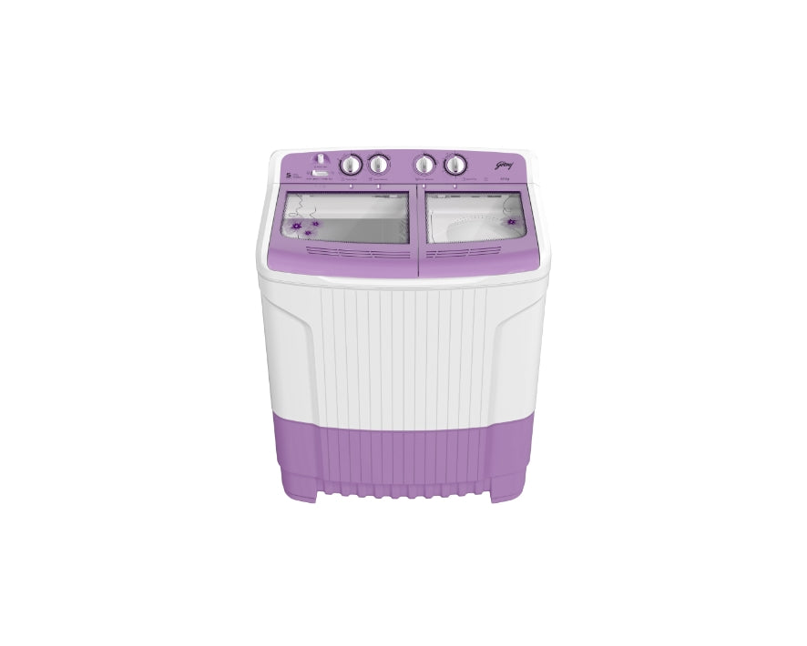 Godrej Edge 8 Kg 5 star Semi-Automatic Top Loading Washing Machine Appliance (WS EDGE 80 5.0 TB3 M LVDR, Lavender, Toughened Glass Lids)-ItsBen LifeStyle