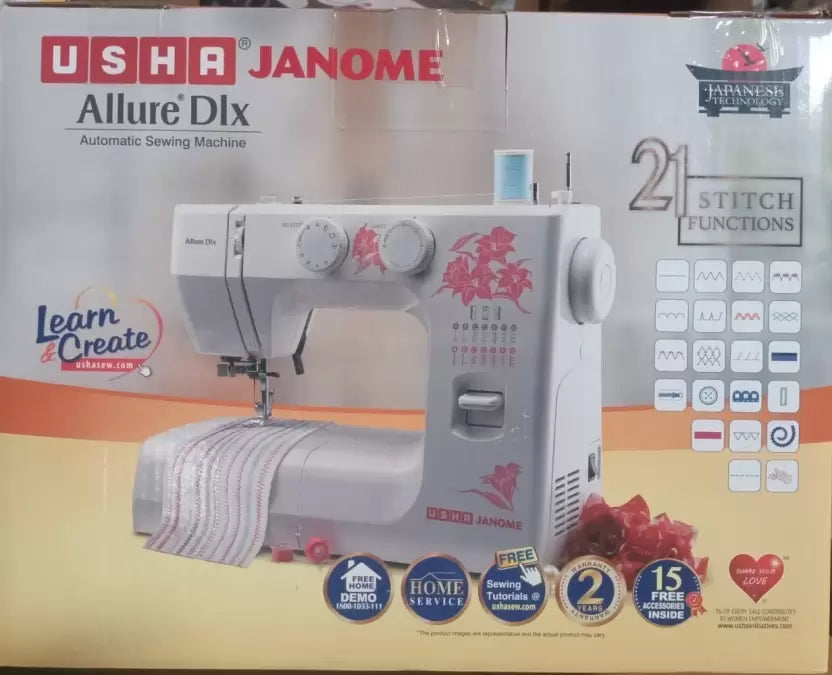 USHA Allure DLX Electric Sewing Machine  ( Built-in Stitches 21)-ItsBen LifeStyle