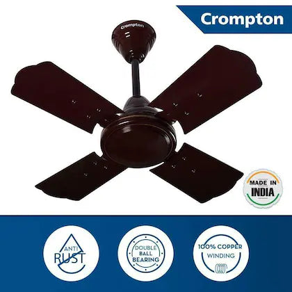 Crompton High Speed 600 mm (24 inch) Small Ceiling Fan (Brown)-ItsBen LifeStyle