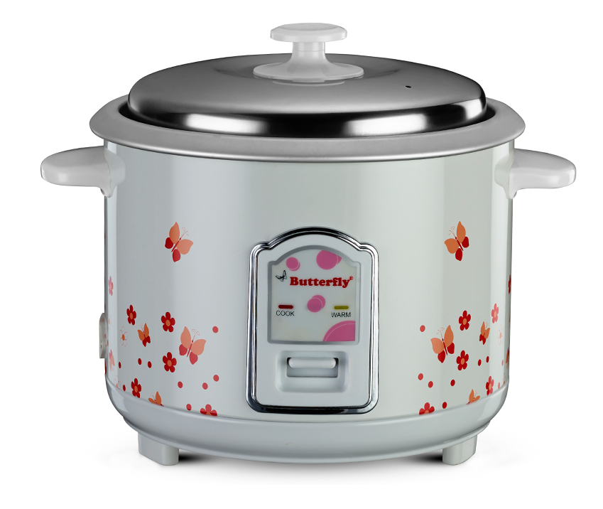 Butterfly Blossom Electric Rice Cooker  (1.8 L, White)