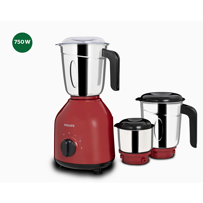 PHILIPS HL7756/02 PRO 750 Mixer Grinder (3 Jars, Red)