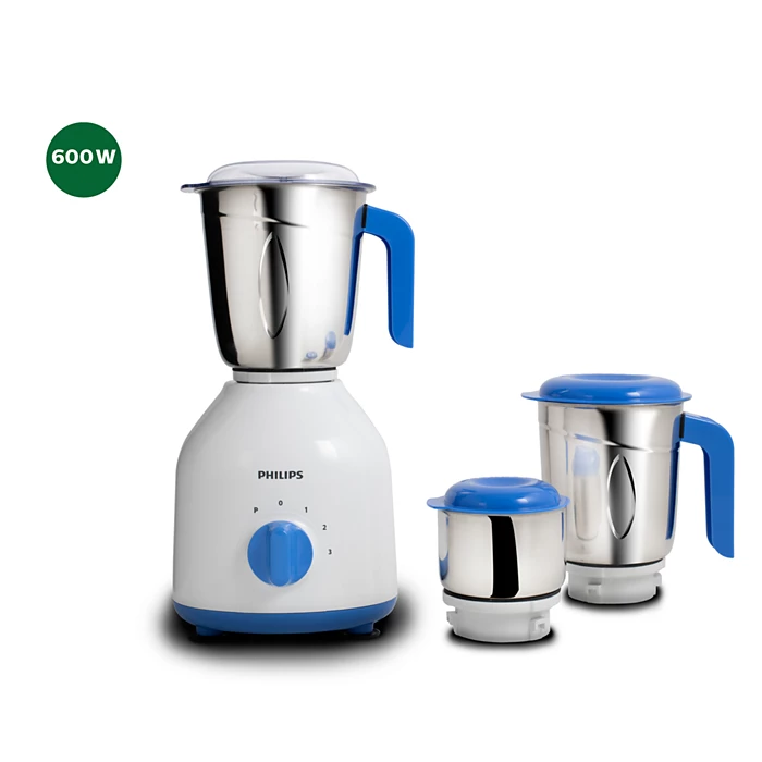 PHILIPS HL7555/00 600 W Mixer Grinder (3 Jars, White, Blue)