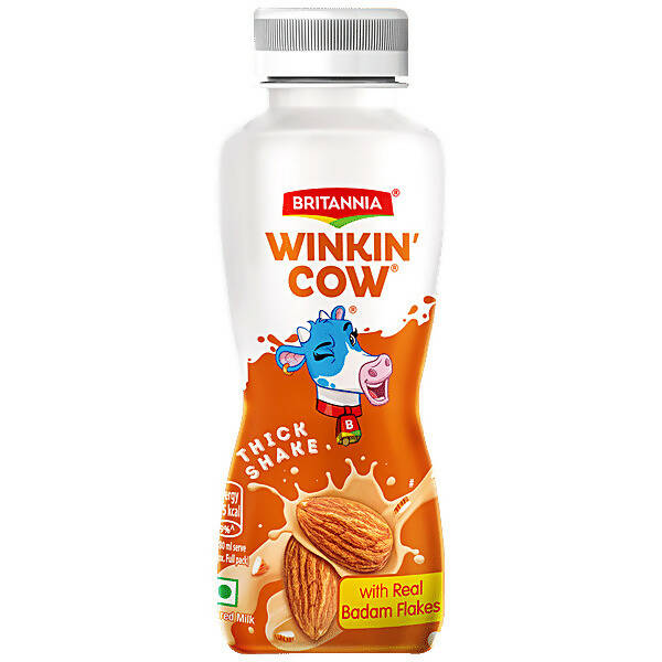 Britannia Winkin Cow Thick Shake With Real Badam Flakes-ItsBen LifeStyle