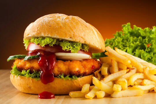 Veg French Chicken Burger ( Chicken Pati & French Fries)-ItsBen LifeStyle