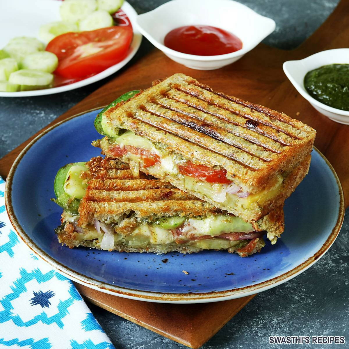 Grilled Veg and Cheese Sandwich-ItsBen LifeStyle